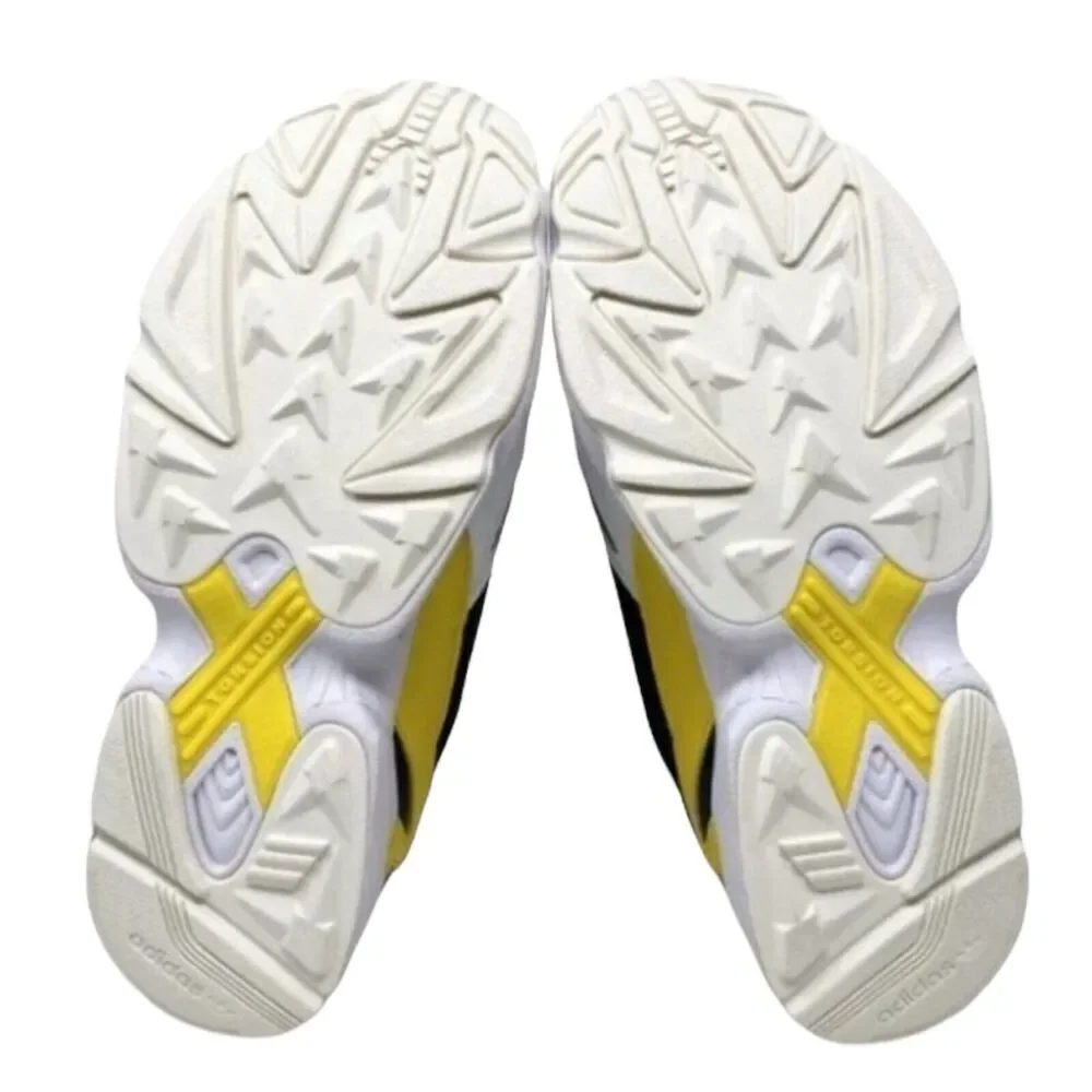 adidas Sneakers Women’s 5.5 Black‎ Yellow Falcon Trainers Athletic Core EG6708